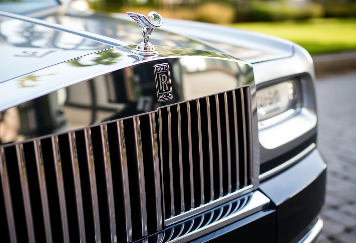 Détail de la calandre du Rolls-Royce Phantom